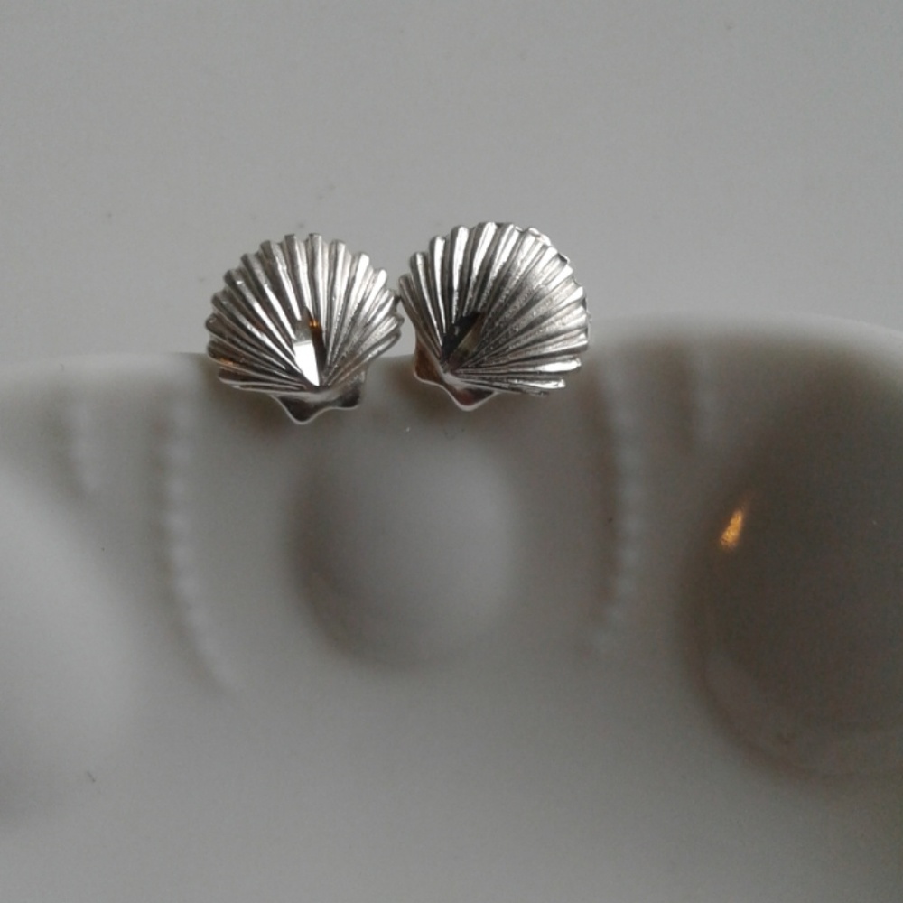 Sterling silver shell earrings
